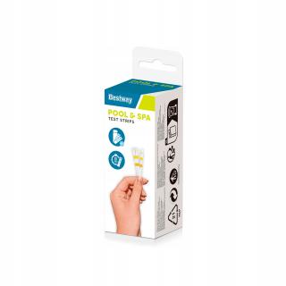Paski Testowe do wody basenowej 50 szt BESTWAY pH + Chlor + Zasadowość
