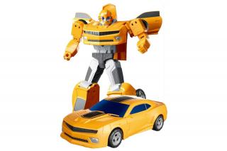 Robot zmieniający się w auto sportowe żółte D622-E501A