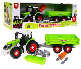 Rozkręcany Traktor dla dzieci z przyczepą  KM-281B