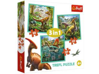 Trefl Puzzle 3w1 Niezwykły Świat Dinozaurów 34837