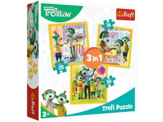 Trefl Puzzle 3w1 Razem Jest wesoło. Rodzina Treflików 34850