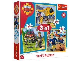 Trefl Puzzle 3w1 Strażak Sam w Akcji 34844