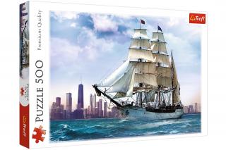 Trefl Puzzle 500el Żaglowiec na tle Chicago 37120