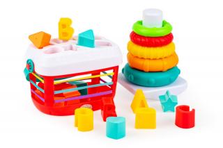 Zabawka sensoryczna Sorter Kształtów + Piramidka TuliFun 30116