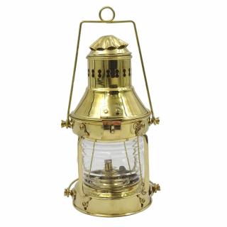 Stylowa mosiężna lampa żeglarska, naftowa lampa nawigacyjna, dawna lampa okrętowa 25cm