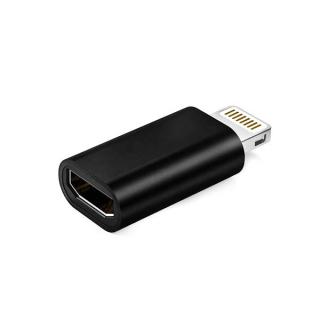 ADAPTER MICRO USB NA LIGHTNING IPHONE CZARNY METAL