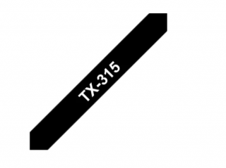 Brother TX-315 Taśma 6mm, laminowana czarna, biały nadruk