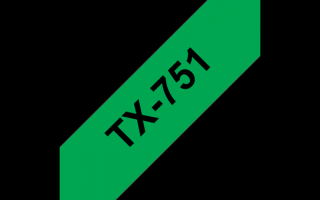Brother TX-751 Taśma 24mm, laminowana zielona, czarny nadruk