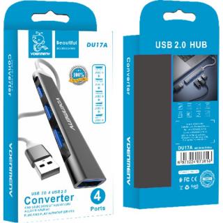 HUB USB  4XUSB DENMEN CZARNY ALUMINIUM DU17