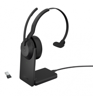 Jabra Evolve2 55, Link380a MS Mono Stand 25599-899-989 Bezprzewodowy zestaw słuchawkowy