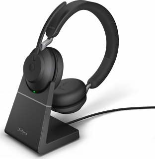 Jabra Evolve2 65 Duo MS ze stacją ładującą 26599-999-989 Bezprzewodowy zestaw nagłowny na dwoje uszu