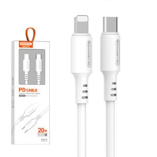 KABEL IPHONE DO TYP-C PD SOMOSTEL BIAŁY QUICK CHARGER USB-C 1.2M 20W POWERLINE SMS-BP10