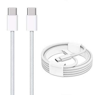 KABEL IPHONE TYP-C PD 1M 60W BIAŁY OPLOT ECONOMY  APPX IPHONE 15 IPHONE15