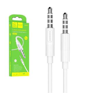 KABEL STEREO DENMEN JACK DO JACK 3,5 CALA BIAŁY 1M DX01