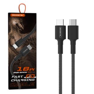 KABEL TYP-C DO TYP-C PD 3.6A SOMOSTEL CZARNY 18W 1M POWER DELIVERY SMS-BW05 PD USB-C TYPC