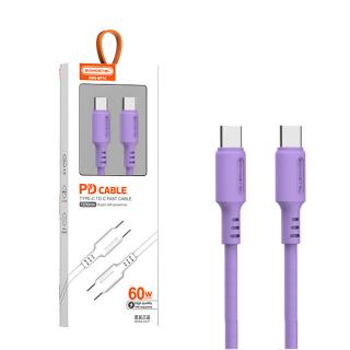 KABEL TYP-C DO TYP-C PD SOMOSTEL FIOLETOWY QUICK CHARGER USB-C 1.2M 60W POWERLINE SMS-BP10 IPHONE 15 IPHONE15