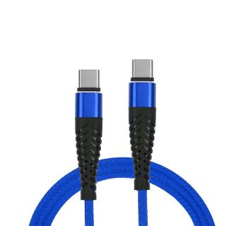 KABEL TYP-C PD QC 3.0 NIEBIESKI 2M FAST CHARGING FASTON QUICK CHARGE OPLOT WZMACNIANY USB-C REDX NYLON