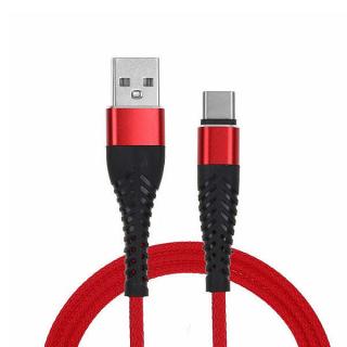 KABEL TYP-C QC 3.0 CZERWONY 3M FAST CHARGING FASTON QUICK CHARGE OPLOT WZMACNIANY USB-C REDX NYLON