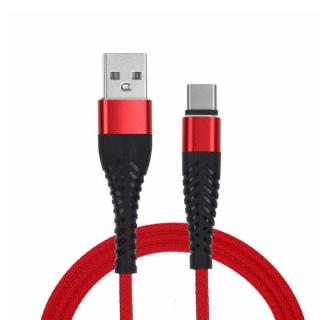 KABEL TYP-C QC 3.0 USB CZERWONY 1M FAST CHARGING FASTON QUICK CHARGE OPLOT WZMACNIANY USB REDX NYLON