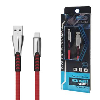 KABEL USB IPHONE 2.4A CZERWONY 2400mAh QUICK CHARGER QC 3.0 1M POWERLINE BW02