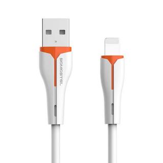 KABEL USB IPHONE 2,4A SOMOSTEL BIAŁY 2400mAh QUICK CHARGER 1M POWERLINE SMS-BP08 BULK