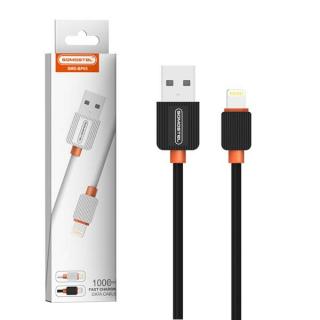 KABEL USB IPHONE 2A SOMOSTEL CZARNY 2000mAh QUICK CHARGER 1M POWERLINE SMS-BP03 BLACK