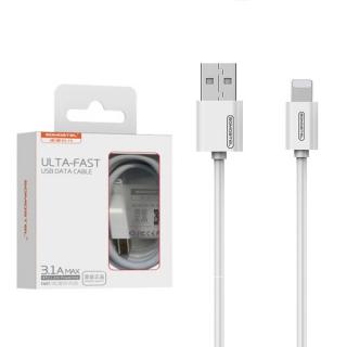 KABEL USB IPHONE 3A SOMOSTEL BIAŁY 3100mAh QUICK CHARGER 1.2M SMS-BP02