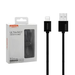 KABEL USB IPHONE 3A SOMOSTEL CZARNY 3100mAh QUICK CHARGER 1.2M SMS-BP02