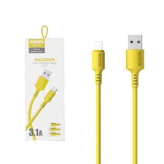 KABEL USB IPHONE 3A SOMOSTEL ŻÓŁTY 3100mAh QUICK CHARGER 1.2M SMS-BP06 MACARON