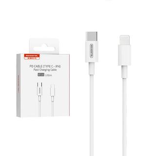 KABEL USB IPHONE DO TYP-C 2A 18W SOMOSTEL BIAŁY POWER DELIVERY 1.2M PD SMS-BT10 FAST USB-C PD