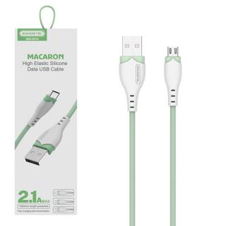 KABEL USB MICRO 2.1A SOMOSTEL ZIELONY 2100mAh QUICK CHARGER 1.2M POWERLINE SMS-BP04 MACARON