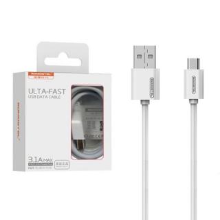 KABEL USB MICRO 3A SOMOSTEL BIAŁY 3100mAh QUICK CHARGER 1.2M POWERLINE SMS-BP02