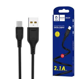 KABEL USB MICRO DENMEN CZARNY USB 2.1A  2M D23