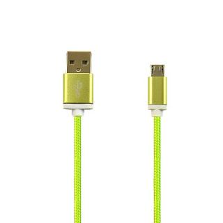 KABEL USB MICRO NYLON ZIELONY 1,5m GREEN