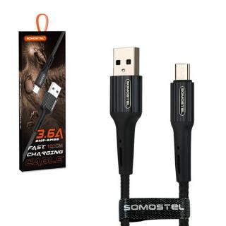 KABEL USB MICRO USB 3.6A SOMOSTEL CZARNY 3600mAh QUICK CHARGER QC 3.0 1M POWERLINE SMS-BW06