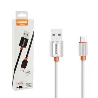 KABEL USB TYP-C 2A SOMOSTEL BIAŁY 2000mAh QUICK CHARGER 1M POWERLINE SMS-BP03