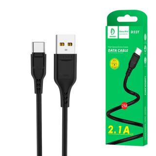 KABEL USB TYP-C DENMEN 2.1A CZARNY 2M USB 2.1A D23