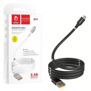 KABEL USB TYP-C DENMEN CZARNY D11T MAGNETYCZNY