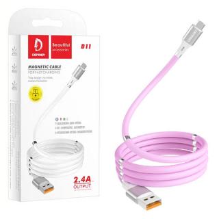 KABEL USB TYP-C DENMEN RÓŻOWY D11T MAGNETYCZNY