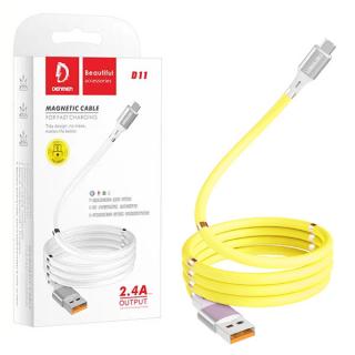 KABEL USB TYP-C DENMEN ŻÓŁTY D11T MAGNETYCZNY