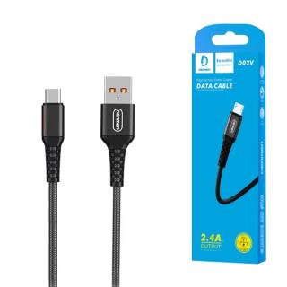 KABEL USB WZMACNIANY OPLOT MICRO DENMEN CZARNY1M D02V