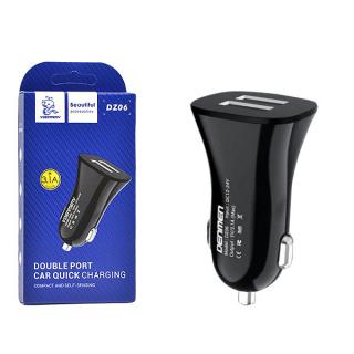 ŁADOWARKA SAMOCHODOWA 3A CZARNA DENMEN 3100mA DUAL FAST CHARGING DZ06 2XUSB 15W