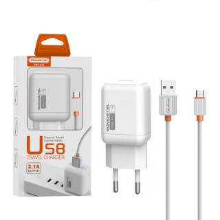 ŁADOWARKA SIECIOWA 2A + KABEL MICRO USB BIAŁY SOMOSTEL 2100mA 10W SMS-A52 10W