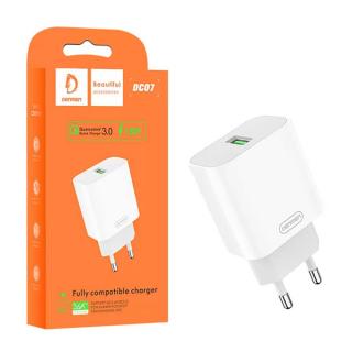 ŁADOWARKA SIECIOWA 3.6A 18W BIAŁA DENMEN 3600mA  SINGLE FAST CHARGING DC07