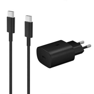 ŁADOWARKA SIECIOWA 3,6A 25W DENMEN PD TYP-C TA800 25W + KABEL USB 3.0 TYP-C DO TYP-C 3A PD USB-C CZARNA