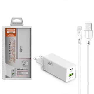 ŁADOWARKA SIECIOWA 36W + KABEL TYP-C BIAŁA SOMOSTEL POWER DELIVERY SMS-A80 PD