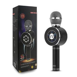 MIKROFON KARAOKE CZARNY BEZPRZEWODOWY Z WBUDOWANYM GŁOŚNIKIEM TRUSTY BLACK