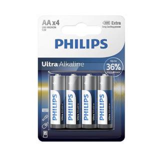 PHILIPS AA LR6 BLISTER 4SZT BATERIE ULTRA ALKALINE Phil-LR6E4B/10 BATERIA ALKAICZNA