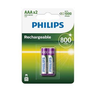 PHILIPS AAA LR03 BLISTER 2SZT Phil-R03B2A80/10 AKUMULATOR 800mAh