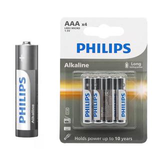 PHILIPS AAA LR03 BLISTER 4SZT BATERIE ENTRY ALKALINE Phil-LR03A4B/10 BATERIA ALKAICZNA